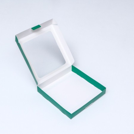 Self -charged box with a window, green, 19 x 19 x 3 cm-3