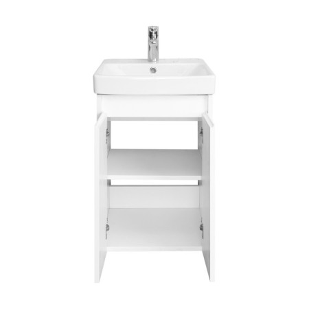 Tumbing under the Aquaton sink Scandil Doors, 45 cm, color white gloss, white matte-1