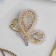 Brooch "Butterfly" pearl, white color in yellow gold