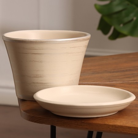 Flower pot "Siena" gray silver 0.8 l-1