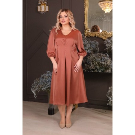 Female dress, size 42, terracotta color-8