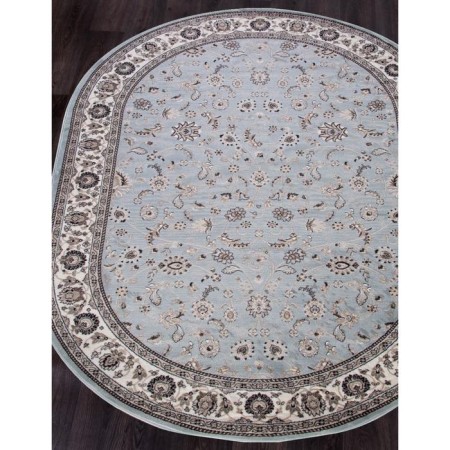 Oval Merinos Valencia Deluxe carpet, size 100x200 cm, color L.Blue-brown-1