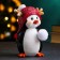 New Year's figure "Penguin with a snowball" in the left wing, 14x11.5x17cm