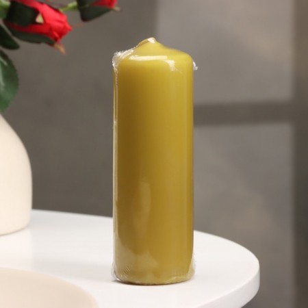 Candle - cylinder, 4 × 12 cm, 15 hours, olive-2