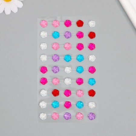Sticker of rhinestones plastic "Flowers" MIX 30x10 cm-1