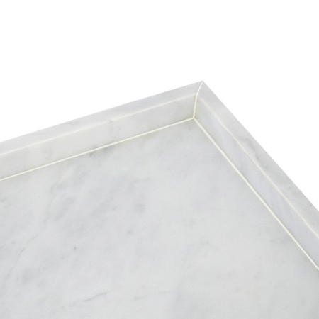 Bergenson Bjorn Marm tray, white marble, 28x20 cm, color white marble-3