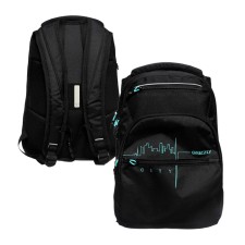Youth backpack 43 x 31 x 20 cm, Grizzly, ergonomic back, laptop department, black