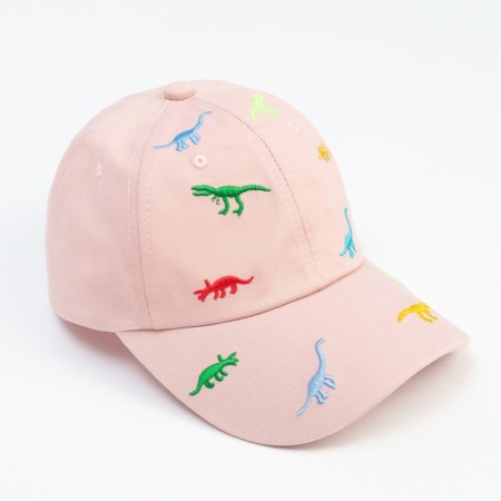 Children's cap "Dinosaurs" minku pink color, size 44-46-3