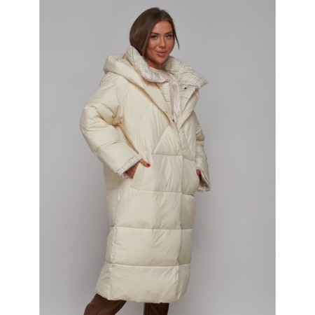 Coat insulated winter female, size 44, color light-beige-10