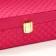 Casket to the leatherette for jewelry "with sequins" bright pink 7.5x22x15 cm