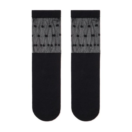 Extended women's socks with a transparent top Contte Elegant Fantasy, size 23-25, Nero color-2