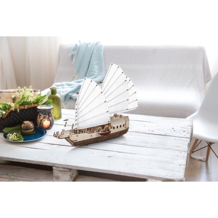 A prefabricated model of wood “Ship with sails. Junk"-12