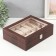 The casket to the leatherette to the clock 6 departments and jewelry "Coffee python" matte 7.7x20x25.5 cm