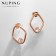 Earrings with rhinestones Xuping Contour delight, white color in pink gold