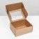 Boxing box, brown with a window, 22 x 16.5 x 9.5 cm