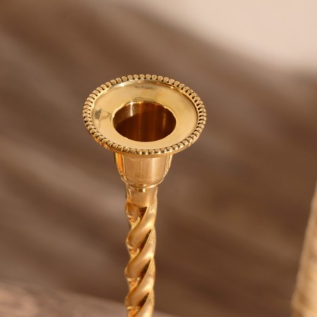 Candlelick for 1 candle "A wave" Brass 22.5x9x9 cm-2