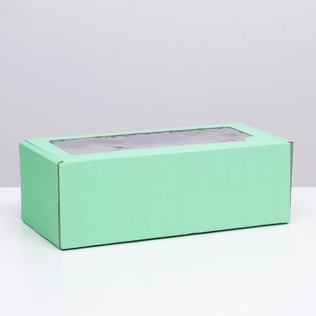 Self -charged box, with a window, mint, 16 x 35 x 12 cm mix-4