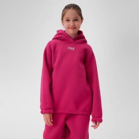 Kids (hoodies, trousers) minku: Basic Line Kids, Oversize, Fuchsia color, height 122-18