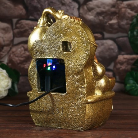 The desktop fountain from the network, backlight "Chinese coin" gold 26x18x17 cm-3