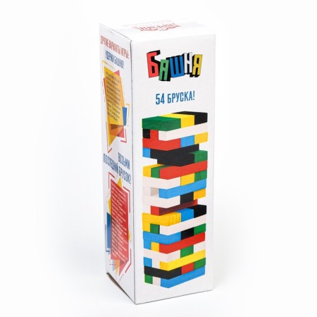 The falling tower of Jenga "Game time", 20.5 x 6.3 cm, 54 bar, bar 6.3 x 1.1 x 2.1 cm cm-1