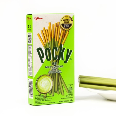 Палочки поки Pocky GLICO "Зелёный чай" в белом шоколаде, 33 г-1