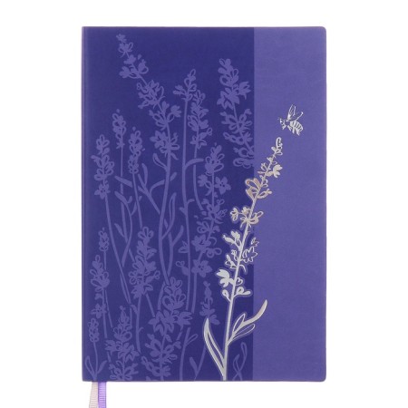 Set gift Escalada Diary A5 120 sheets, soft cover of artificial leather, foil embossing, pancake embossing, block 70 g/m2, lilac + pen + pen.-1