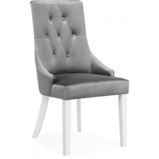 Wooden chair Elegance array of gvee/fabric, white/gray 52x58x96 cm