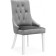 Wooden chair Elegance array of gvee/fabric, white/gray 52x58x96 cm