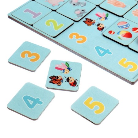 Wooden puzzle with a chip "Learning to count"-1