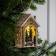 Christmas tree toy "House with Santa Claus and Machine", from batteries, glow of warm white
