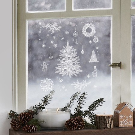 Window sticker "Forest beauty", reusable, 33 x 50 cm, new year-1
