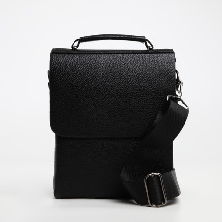 Male bag on the Textura valve, external pocket, black color-2