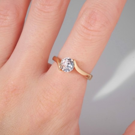 Ring "Classic" crystal circle, white color in gold, dimensionless-2