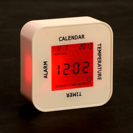 IRIT IR-609 Bureau watch, thermometer, calendar, timer, backlight, 2haa, white-1