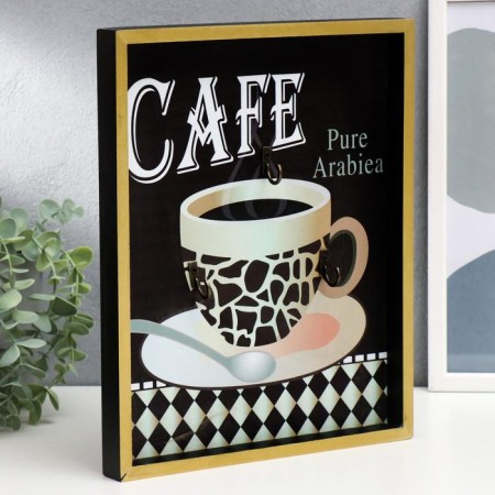 Hooks decorative wood "Arabica coffee" 30x24,1x2.6 cm-1