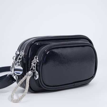 Bag Cross-Bodi with a zipper, blue color-2