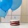 Set of candle in a cake + 5 balls, number 5, blue