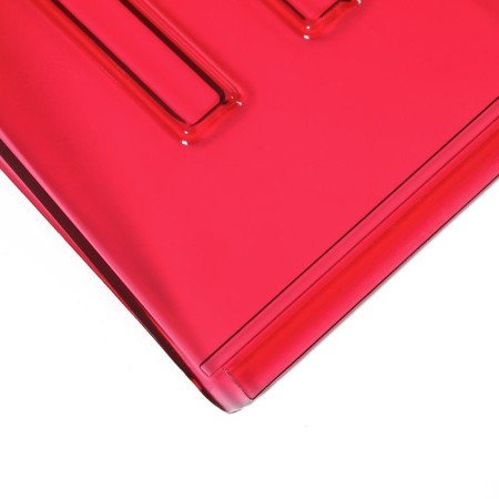 Polycarbonate shovels, 430 × 420 mm, without a bar, with a tuleyka under the stalk, red-8