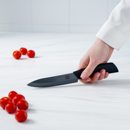 Knife Kuhno ceramic Magistro Black, blade 12.5 cm, handle Soft-Touch, black color-7