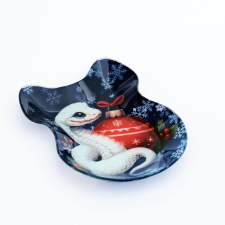 New Year's glass plate in the shape of a bow "everything will come true", 13.5 x 18 cm-1