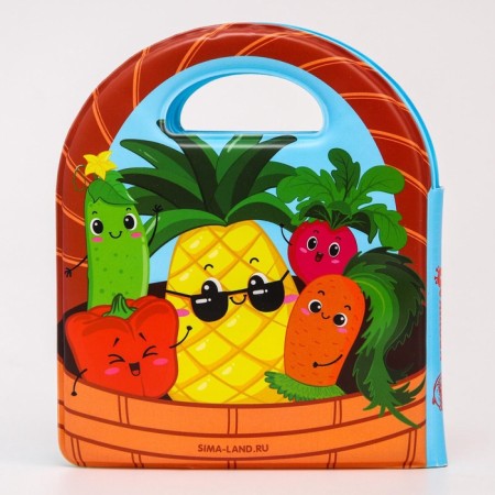 Book - a toy for the bath "Vegetables and fruits", species mix, crush me-3