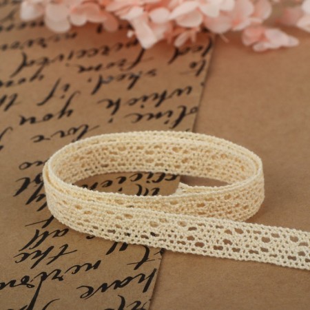 Knitted lace, 10 mm × 15 ± 1 m, beige color-2