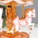 Souvenir Musical Mechanical Light "Carousel - Horses" Pink 12.3x12.3x18 cm