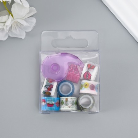 Adhesive tape decorative with a holder (set of 8 pcs) width 1.2 cm length 2.8 meters mix-8