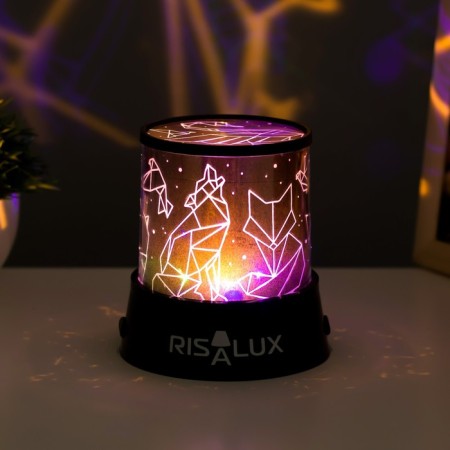 The spin-designer "Origami" LED USB/from batteries black 10.8x10.8x1.5 cm Risalux-5