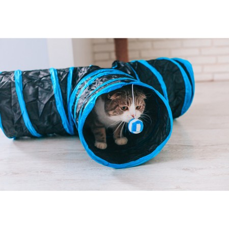 Cat tunnel rustling "tee", 80 cm, pipe diameter 25 cm, mix of flowers-8
