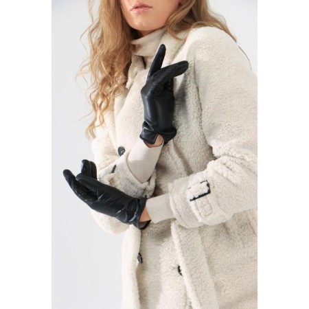 Female gloves, size 8.5, with insulation, black color-1