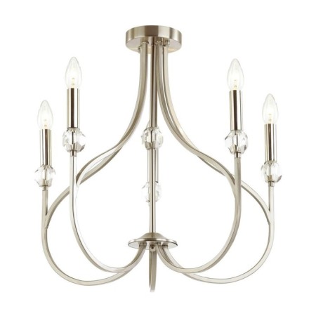 Mackenzie chandelier, E14 5x60W, Nickel color