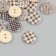 Buttons wood for creativity 2 punctures "patterns" black set 40 pcs 1.5x1.5x0.4 cm