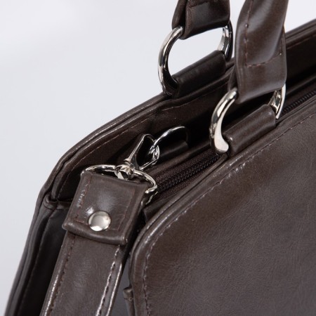 El Masta bag on lightning, external pocket, long belt, dark brown color-4